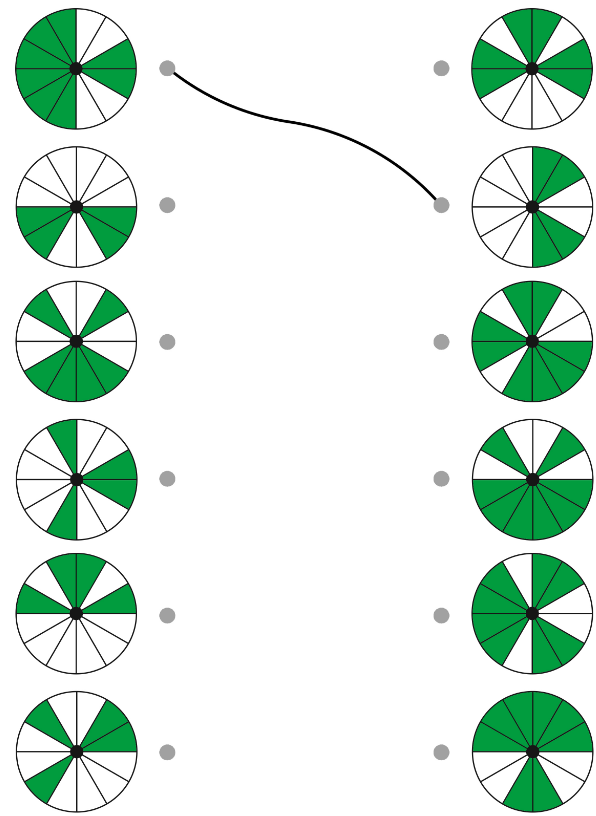 Nối 2 hình tròn để thành 1 hình tròn được tô màu đầy đủ