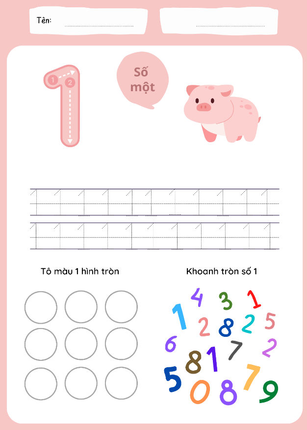 Khoanh tròn số 1