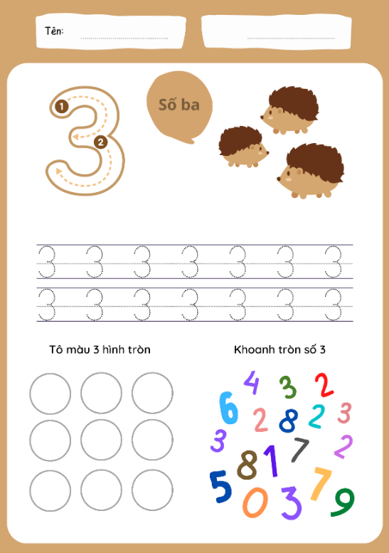 Khoanh tròn số 3
