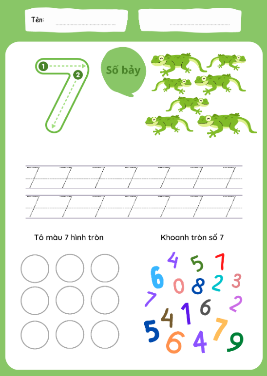 Khoanh tròn số 7