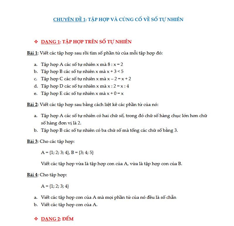 13 chuyên đề nâng cao môn Toán lớp 6