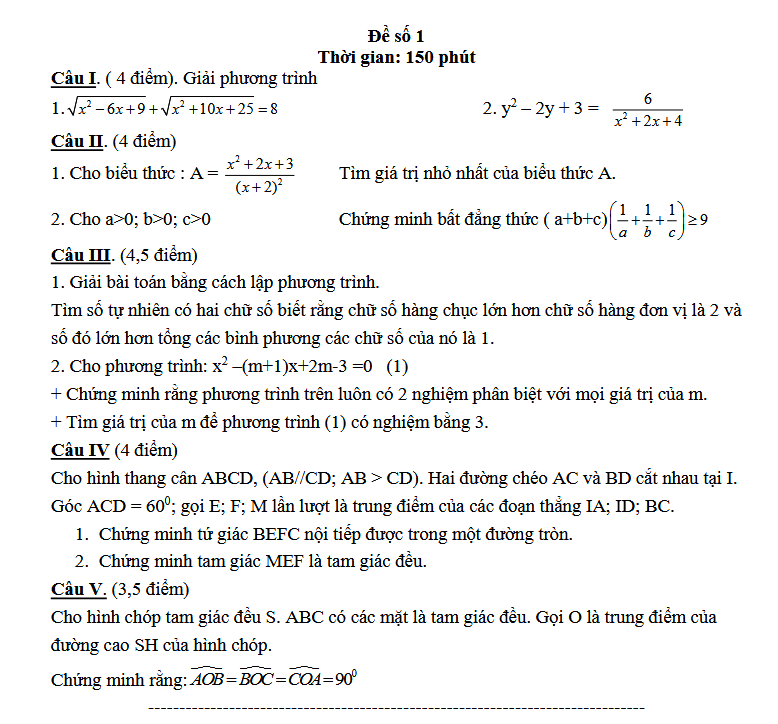 40 đề thi luyện Học Sinh Giỏi Toán 9