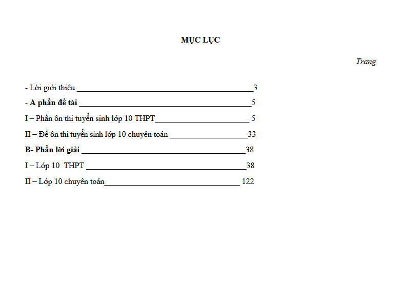 46 đề thi Toán vào lớp 10 THPT VÀ THPT CHUYÊN
