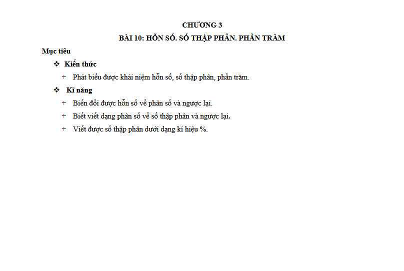 Chuyên đề - HỖN SỐ. SỐ THẬP PHÂN. PHẦN TRĂM - Toán lớp 5